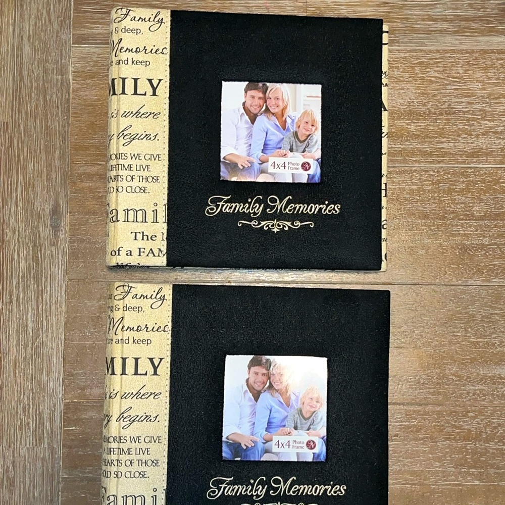 NWT NVGA Black/Khaki 160 Picture Family Memories Sueded Photo Album x2